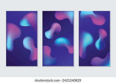 Set of abstract fluid backgrounds for brochure, flyer, cover design Vector illustration
