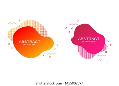 Set of abstract fluid graphic elements. Dynamical colored forms and line. Gradient abstract banners with flowing liquid shapes. Template for the design of a logo, flyer or presentation