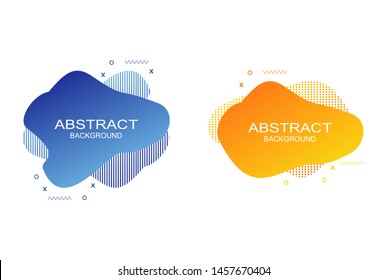 Set of abstract fluid graphic elements. Dynamical colored forms and line. Gradient abstract banners with flowing liquid shapes. Template for the design of a logo, flyer or presentation