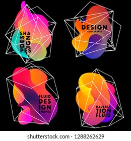 Set of abstract fluid modern graphic elements colorful shapes Template for the design of a logo, flyer or presentation