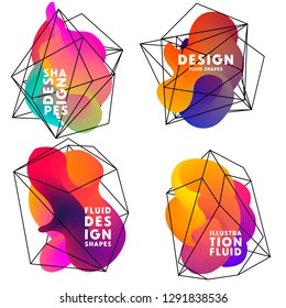 Set of abstract fluid modern graphic elements colorful shapes Template for the design of a logo, flyer or presentation