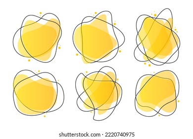 Set of abstract fluid modern graphic element. Fluid element for flyer, logo, presentation background design template. Vector illustration.