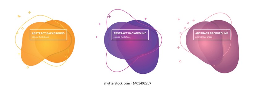 Set of Abstract fluid shapes Background Templates in Pink-Salmon, Tapestry, Medium-Red-Violet, Royal-Purple, Tree-Poppy, Sunglow Gradients Colors for Logo, Flyer, Website etc.