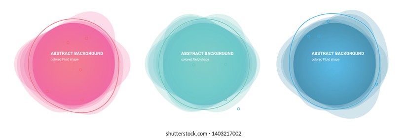 Set of Abstract Fluid Shapes Background Templates in French-Rose, Carnation, Downy, Fountain-Blue, Picton-Blue, Matisse Gradients Colors for Logo, Flyer, Websites