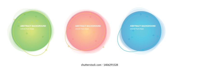 Set of Abstract Fluid Shapes Background Templates in Ripe-Lemon, Lima, Saffron-Mango, Froly, Java, Curious-Blue Gradients Colors for Logo, Flyer, Websites