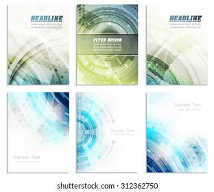 Set of abstract flyer template, magazine, brochure, cover design or corporate banner/editable vector design with space for your content