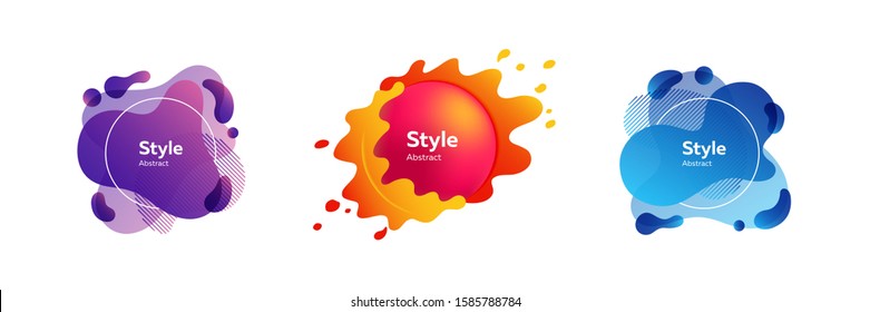 Set of abstract form dynamic wavy elements. Design template for logo, flyer or presentation. Abstract form dynamic composition. Modern style vector illustration