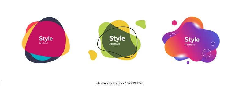 Set of abstract form dynamic wavy elements. Design template for logo, flyer or presentation. Abstract form dynamic composition. Modern style vector illustration