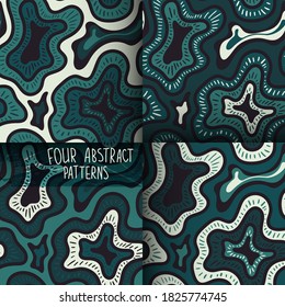 Set of abstract four creative patterns