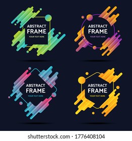 Set of abstract frame modern graphic elements. Dynamical colored forms and line. Gradient abstract banners with flowing liquid shapes. Template for the design of a logo, flyer or presentation. Vector.