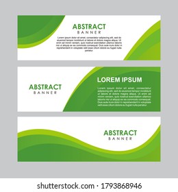 Set von abstraktem, frisch grünem, stylischem Banner-Design-Template-Vektorgrafik, professionelles, modernes Banner-Element mit grünem, braunem Hintergrund
