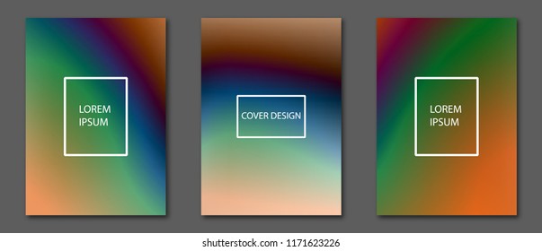 Set of abstract futuristic multicolor backgrounds with gradients. Applicable for Covers, Placards, Posters, Booklets, Blanks, Cards, Flyers and Banner Designs. A4, vector EPS10.