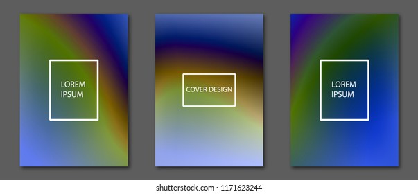 Set of abstract futuristic multicolor backgrounds with gradients. Applicable for Covers, Placards, Posters, Booklets, Blanks, Cards, Flyers and Banner Designs. A4, vector EPS10.