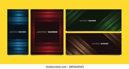 Set of Abstract futuristic and technology banner background, Abstract art wallpaper. Vector banner.