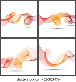 Set of abstract futuristic wavy background