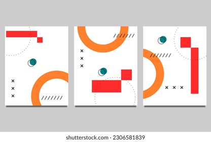 conjunto de fondo geométrico abstracto para folletos, folletos, revista, tarjeta de visita, marca, banners, cabeceras, portadas de libros, afiche, folleto, sitio web, fondos de pantalla, plantilla, calendario .etc