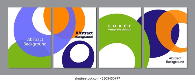 Set. Abstract geometric background with colorful shapes. Corporate design. Template for poster, banner, business card, postcard. Vector illustration