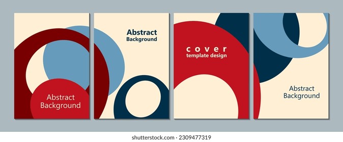 Set. Abstract geometric background with colorful shapes. Corporate design. Template for poster, banner, business card, postcard. Vector illustration