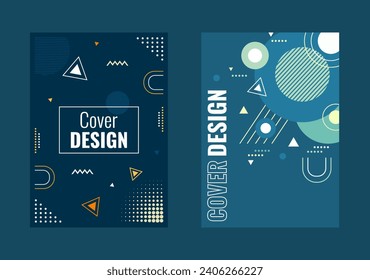 Set of abstract geometric background with solid color for your cover design, book, flyer, brochure and more. Colorful background