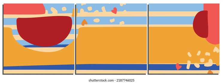 Set of abstract geometric backgrounds for banner, poster, template, social media post or story, flyer, cover, etc. Modern shape design with space for text. Concept of social networks.