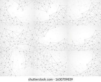 Set of abstract geometric backgrounds with connecting dots and lines. Modern technology concept. Black and white polygonal structure. Vector Illustration