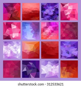 Set of Abstract Geometric backgrounds. Polygonal vector design