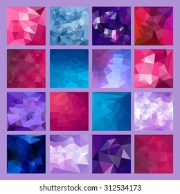 Set of Abstract Geometric backgrounds. Polygonal vector design