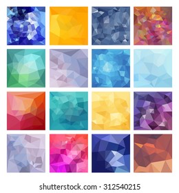 Set of Abstract Geometric backgrounds. Polygonal vector design