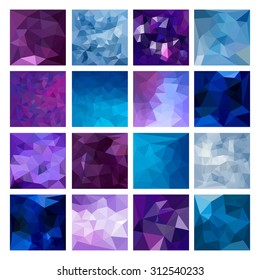Set of Abstract Geometric backgrounds. Polygonal vector design