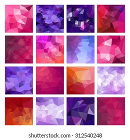 Set of Abstract Geometric backgrounds. Polygonal vector design