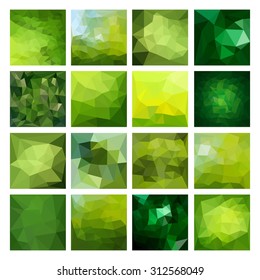 Set of Abstract Geometric backgrounds. Polygonal vector design