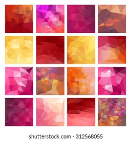 Set of Abstract Geometric backgrounds. Polygonal vector design