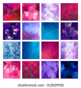 Set of Abstract Geometric backgrounds. Polygonal vector design