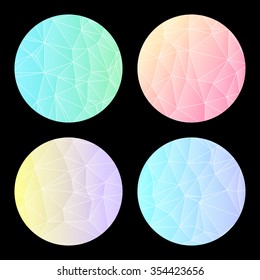 Set of Abstract Geometric backgrounds. Polygonal vector design
