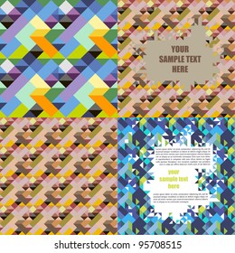 set of abstract geometric backgrounds and seamless patterns