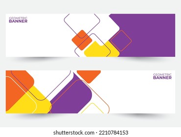set of abstract geometric banner