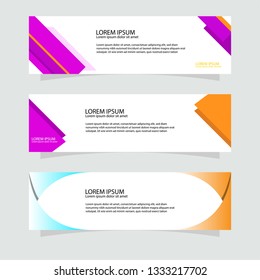 Set of Abstract geometric banner design template. Web banner template. Abstract geometric design banner template for header, footer, layout, letterhead, web page, advertising, ads vector illustration