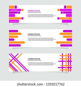 Set of Abstract geometric banner design template. Web banner template. Abstract geometric design banner template for header, footer, layout, letterhead, web page, advertising, ads vector illustration