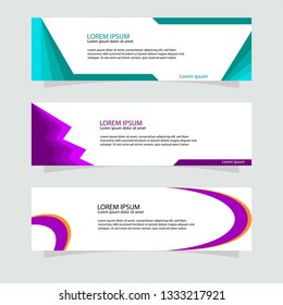 Set of Abstract geometric banner design template. Web banner template. Abstract geometric design banner template for header, footer, layout, letterhead, web page, advertising, ads vector illustration
