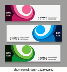set of abstract geometric banner design for web template with minimalist modern style in vector illustration
