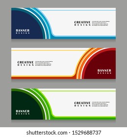 set of abstract geometric banner design for web template with minimalist modern style in vector illustration