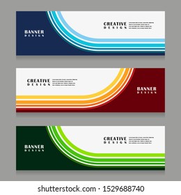 set of abstract geometric banner design for web template with minimalist modern style in vector illustration