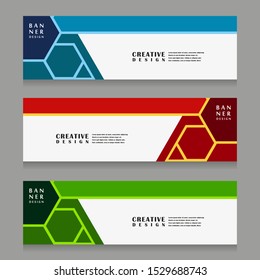 set of abstract geometric banner design for web template with minimalist modern style in vector illustration