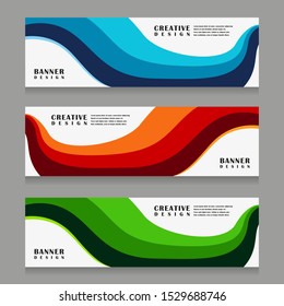 set of abstract geometric banner design for web template with minimalist modern style in vector illustration