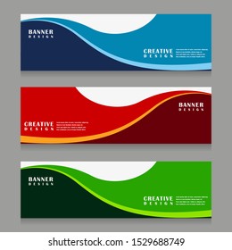 set of abstract geometric banner design for web template with minimalist modern style in vector illustration