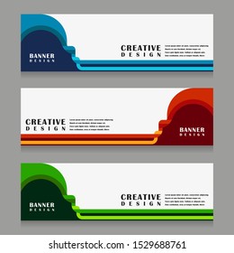 set of abstract geometric banner design for web template with minimalist modern style in vector illustration