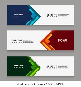 set of abstract geometric banner design for web template with minimalist modern style in vector illustration