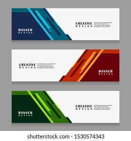 set of abstract geometric banner design for web template with minimalist modern style in vector illustration