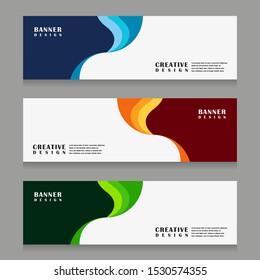 set of abstract geometric banner design for web template with minimalist modern style in vector illustration