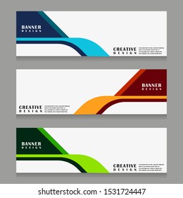 set of abstract geometric banner design for web template with minimalist modern style in vector illustration